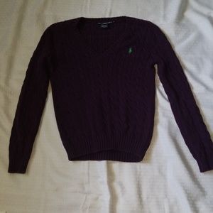 Ralph Lauren Sport purple cable pattern sweater L